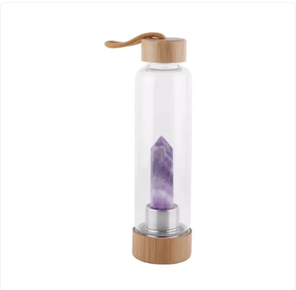 SlimGems Crystal Bamboo Water Bottle